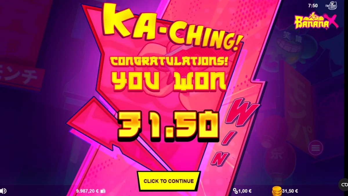 Tampilan visual neon dan simbol buah dalam slot Banana X
